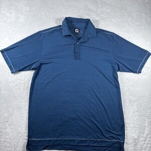 FOOTJOY FJ Golf Mens Size L ‎ Blue Polo Shirt Athletic Fit Golf Activewear